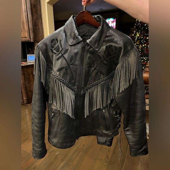 Women’s Jr Leather Motorcycle Jacket AND Chaps - Picture 1 of 5